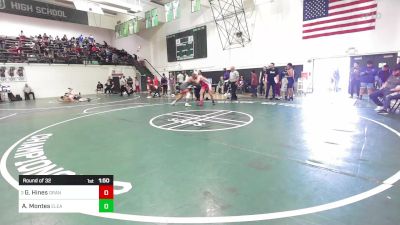 220 lbs Round Of 32 - Gavin Hines, Orange Lutheran vs Aaron Montes, Eleanor Roosevelt