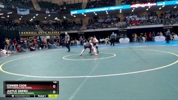 145 lbs Semifinal - Conner Cook, Kenai Central High School vs Justus Grimes, Homer High School Mariners