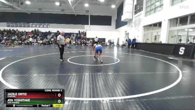 110 lbs Cons. Round 2 - Jazile Ortiz, Canyon vs Aya Yoshitake, San Marino