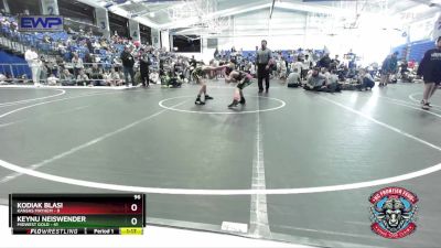 96 lbs Round 3 (4 Team) - Keynu Neiswender, Midwest Gold vs Kodiak Blasi, Kansas Mayhem