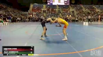 113 lbs Champ. Round 1 - Riley Hasbrouck, Hettinger/Scranton vs Greyson Lyons, Lisbon