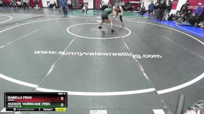 135 lbs Cons. Round 3 - Isabella Frias, Alisal vs Hudson `hurricane` Press, Palo Alto Hs