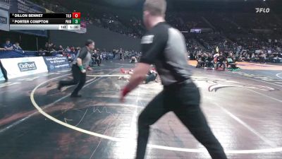 4A Boys 157 lbs 3rd Place Match - Porter Compton, Philomath Boys vs Dillon Bennet, Tillamook Boys