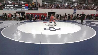70 kg Champ. Rd Of 128 - Noah Manuel Tapia, Blue & Gold Wrestling Club vs Chance Hensley, Drury Wrestling