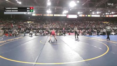 6A 157 lbs Semifinal - Logan Shaver, Meridian vs James Hansen, Madison
