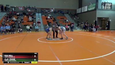 146 lbs Semifinal - Clay Crane, Tupelo High School vs Max Bell, James Clemens HS
