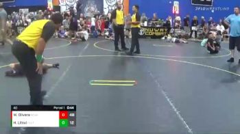 40 lbs Round 3 (6 Team) - Weston Olivera, No Escape Wrestling Academy vs Holden Litsul, The Funky Singlets Teal