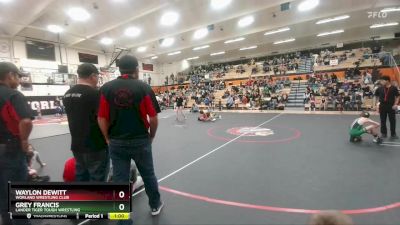 71 lbs Cons. Round 1 - Grey Francis, Lander Tiger Tough Wrestling vs Waylon DeWitt, Worland Wrestling Club