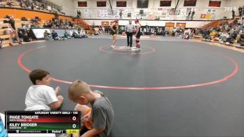 135 lbs Semifinal - Kiley Bridger, Shoshoni vs Paige Tongate, Rock Springs