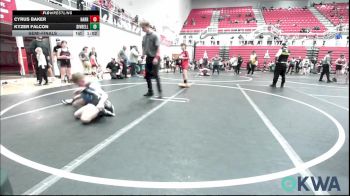 76 lbs Semifinal - Cyrus Baker, Harrah Little League Wrestling vs Kyzer Falcon, Division Bell Wrestling