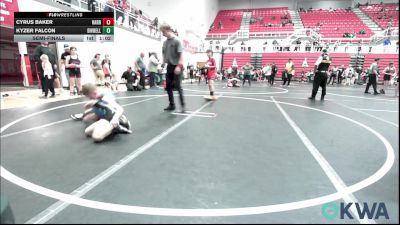 76 lbs Semifinal - Cyrus Baker, Harrah Little League Wrestling vs Kyzer Falcon, Division Bell Wrestling