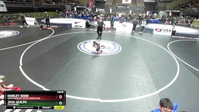 53 lbs Cons. Round 4 - Zion Quilpa, California vs Harley Seide, San Clemente Youth Wrestling