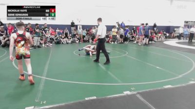 160 lbs Semifinal - Nickolai Kaye, Indiana Outlaws Black-HS vs Gene Edwards, The Plumbers-HS