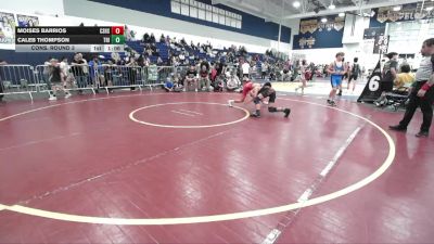 114 lbs Cons. Round 3 - Moises Barrios, Canyon Springs High School vs Caleb Thompson, San Clemente Youth Wrestling