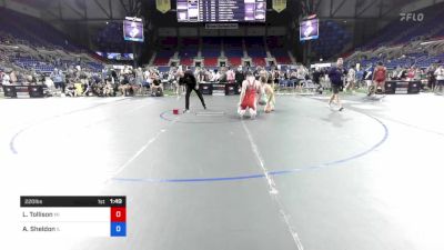 220 lbs Cons 16 #1 - Logan Tollison, Michigan vs Asher Sheldon, Illinois