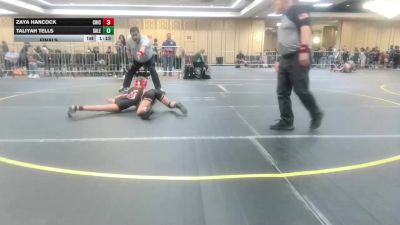 58 lbs Final - Zaya Hancock, Chickens Wrestling vs Taliyah Tells, Salem Elite