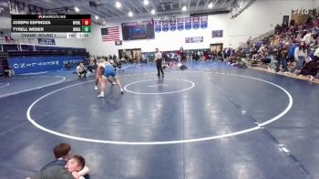 165 lbs Champ. Round 1 - Tyrell Weber, Wheatland vs Joseph Espinoza, Worland