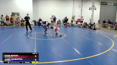 92 lbs Round 2 (8 Team) - Zayne Benson, Colorado vs Jamen Haliburton, Delaware