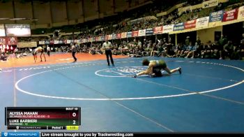 120 lbs Quarterfinals (16 Team) - Luke Barbieri, Riverbend vs Alyssa Mahan, Delaware Military Acad (DE)