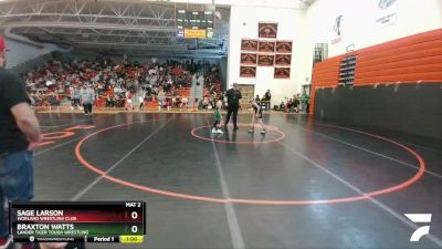 58 lbs Round 1 - Braxton Watts, Lander Tiger Tough Wrestling vs Sage Larson, Worland Wrestling Club