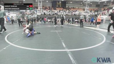 67 lbs Quarterfinal - Harley Duncan, Lexington Wrestling Club vs Jahlynn Gonzales, Chickasha Youth Wrestling