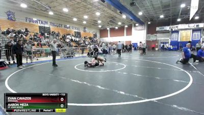 113 lbs Quarterfinal - Aaron Meza, St John Bosco vs Evan Cavazos, Immanuel