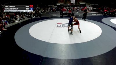 120 lbs Karl La Com, SDIKWA - San Diego-Imperial Kids Wrestling Association vs Nathan Galamay, MDWA - Mount Diablo Wrestling Association
