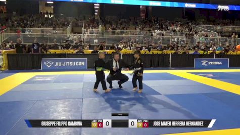 Jose Mateo Herrera Hernandez vs Giuseppe Filippo Gambina 2025 Pan Kids Jiu-Jitsu IBJJF Championship