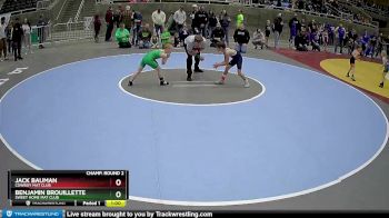 62 lbs Champ. Round 2 - Jack Bauman, Cowboy Mat Club vs Benjamin Brouillette, Sweet Home Mat Club