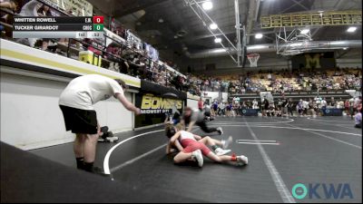 60 lbs Quarterfinal - Whitten Rowell, Elgin Wrestling vs Tucker Girardot, Choctaw Ironman