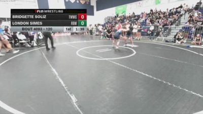 120 lbs Round 2 - London Simes, Rancho Bernardo WC vs Bridgette Soliz, Titan Mercury Wrestling Club