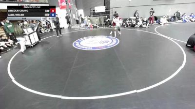 144 lbs Lincoln Chung, LAWA - Los Angles Wrestling Association vs Alija Welsh, KTWA-Kings-Tulare Wrestling Association