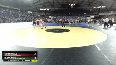 108 lbs Cons. Round 3 - McCoy Davis, Federal Way Spartans Wrestling vs Cohen Wells, Ascend Wrestling Academy