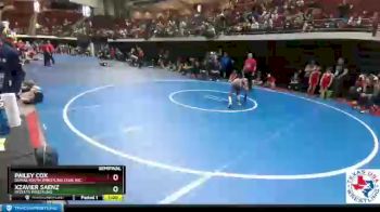 75 lbs Semifinal - Xzavier Saenz, ReZults Wrestling vs Pailey Cox, Dumas Youth Wrestling Club. Inc.