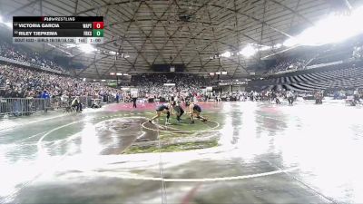 Girls 1B/2B/1A 135 Cons. Round 3 - Victoria Garcia, Wapato (Girls) vs Riley Tjepkema, Forks (Girls)