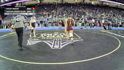 Girls-130 lbs Cons. Round 2 - Azaylin Lindsey-allen, Kalamazoo Central Hs Girls vs Hailey Wisler, Huron Hs (New Boston) Girls