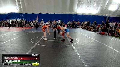 80 lbs Round 1 (6 Team) - Blaize Crowl, Michigan Gold Pitbulls vs Michael Woods, Warrior RTC