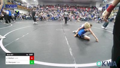 73 lbs Semifinal - Jaxon Walker, Harrah Little League Wrestling vs Deacon Marquez, Team Guthrie Wrestling