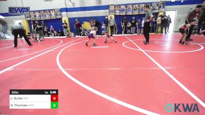 52 lbs Quarterfinal - Chapman Butler, Mannford Pirate Youth Wrestling vs Koen Thurman, Sperry Wrestling Club