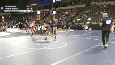 165 lbs Round Of 16 - Kayden Hoang, Folsom (SJ) vs Tigran Greyan, Valencia/Valencia (SS)