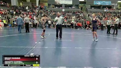 105 lbs Champ. Round 1 - Kenneth Gammell, Nebraska City Wrestling Club vs Branz Manning, DC Elite