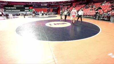3A 285 lbs Quarterfinal - Tyler Fortis, Park Ridge (Maine South) vs Jacobi Spraggins, Downers Grove (South)