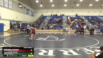 128 lbs Cons. Round 2 - Herminia Estrada, Mt. San Antonio College vs Savannah Valle, Cerritos College