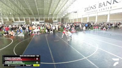 108 lbs Cons. Round 5 - Cyrus Stafford, Champions Wrestling Club vs Jordan Sandoval, Sanderson Wrestling Academy