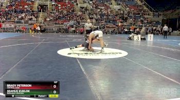 127 lbs 3rd Place Match - Seamus Kuklok, Bismarck Century vs Brady Peterson, Central Cass