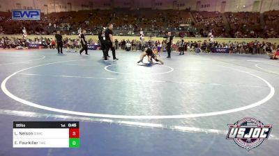 98 lbs Consi Of 16 #1 - Luke Nelson, D3 Wrestling Cluib vs Emmit Fourkiller, Tahlequah Wrestling Club