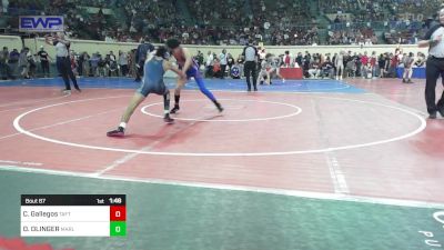 110 lbs Round Of 32 - Carlos Gallegos, Taft Middle School vs DENTON OLINGER, MARLOW OUTLAWS JH