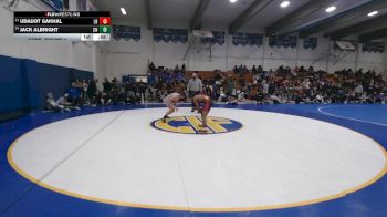 136 lbs Cons. Round 4 - Udaijot Gakhal, Los Banos vs Jack Albright, Clovis North