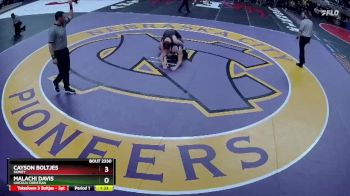 Semifinal - Cayson Boltjes, Sidney vs Malachi Davis, Lincoln Christian