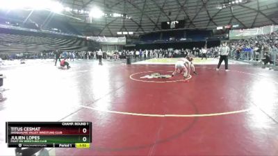 106 lbs Champ. Round 1 - Julien Lopes, Fight On Wrestling Club vs Titus Cesmat, Snoqualmie Valley Wrestling Club